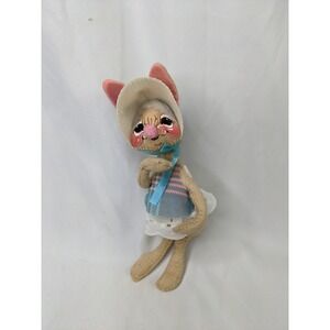 Annalee Mobilitee Dolls Rabbit Plush Bonnet 9 Inch 1965 Stuffed Animal Toy